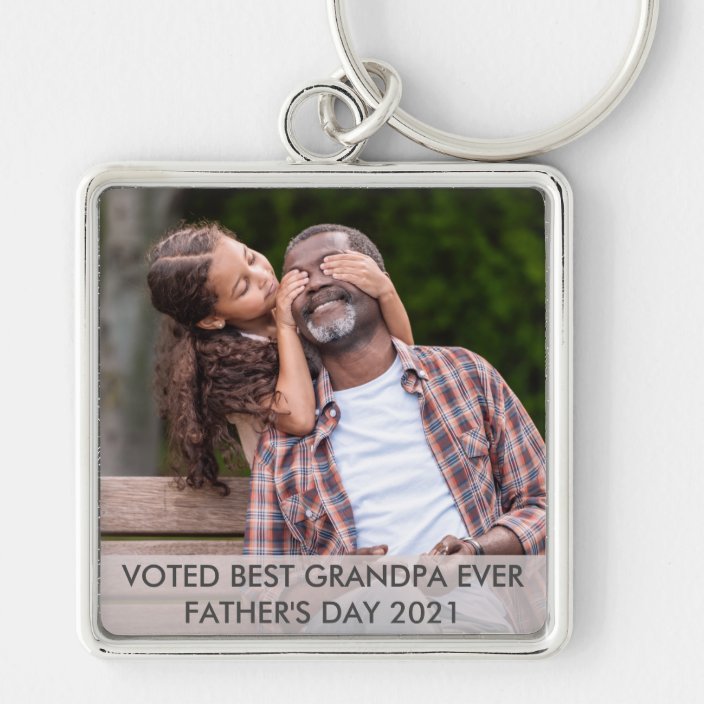 Download Voted Best Grandpa Ever Custom Fathers Day Photo Keychain Zazzle Com