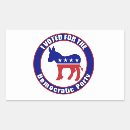 Voted Democrat Original Rectangular Sticker