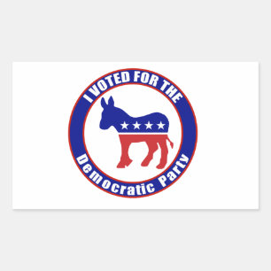 Voted Democrat Original Rectangular Sticker