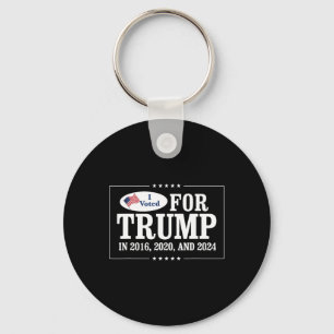 Voted For Trump In 2016 2020 And 2024  Keychain