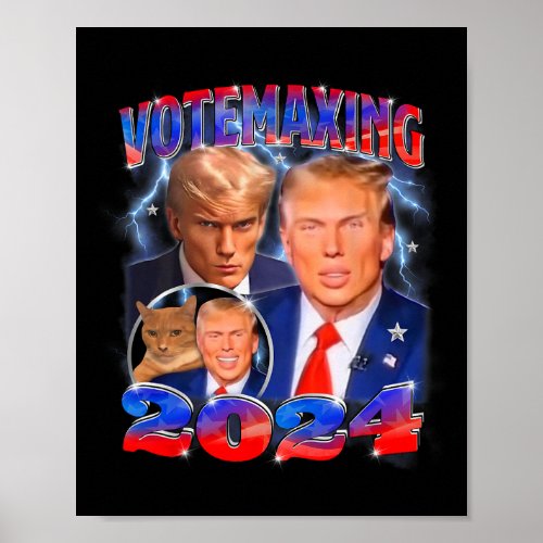 Votemaxing 2024 Looksmaxxing Funny Mewing Meme  Poster