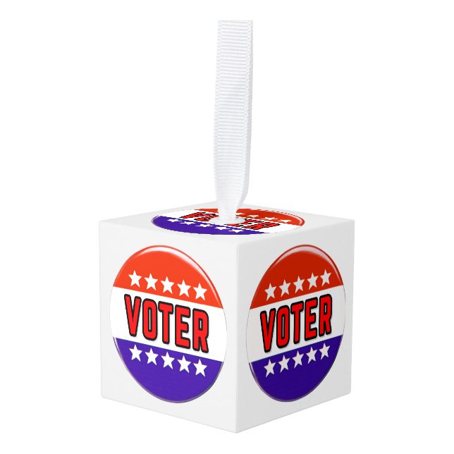 Voter Cube Ornament (Front Angled)