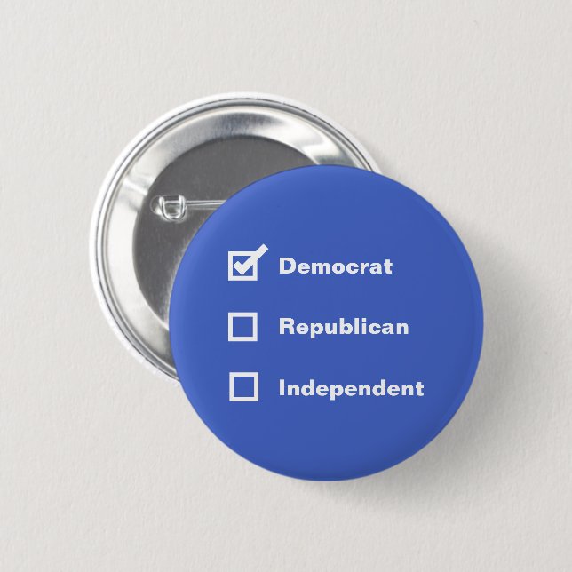 Voter Democrat Republican Independent Check Mark Button (Front & Back)
