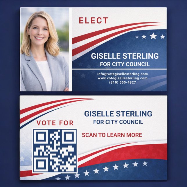 Voter Election Campaign Photo QR Code Business Card (Creator Uploaded)