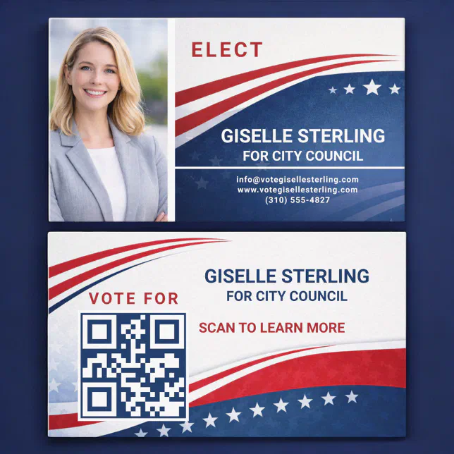 Voter Election Campaign Photo QR Code Business Card | Zazzle