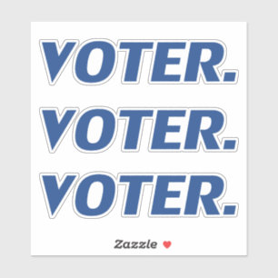 "voter" Pride blue letters - 3 stickers per sheet