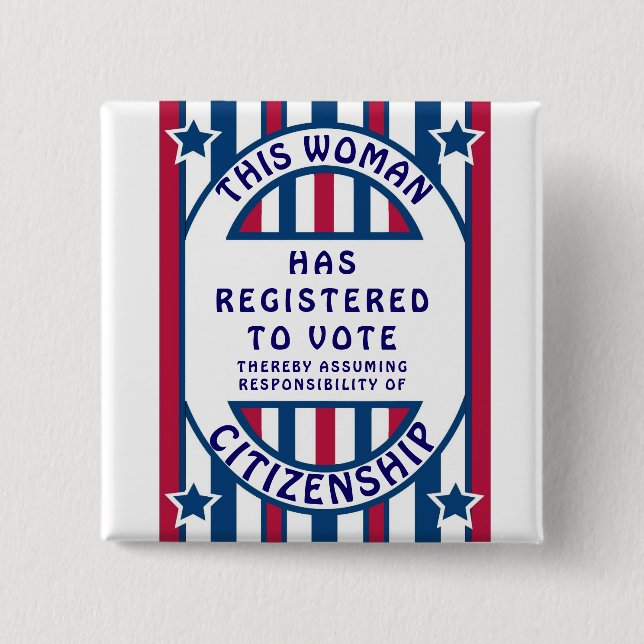 Voter Registration Historic Suffrage Poster Button (Front)