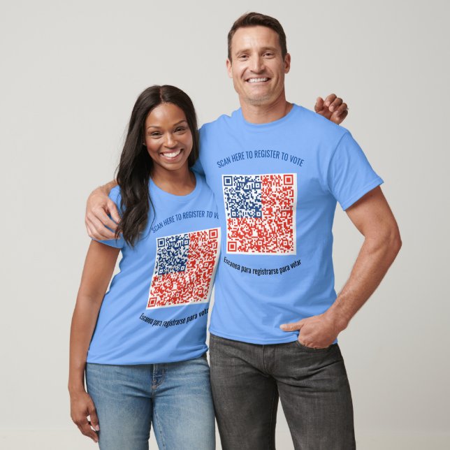 Voter registration shirt - QR code just on front (Unisex)