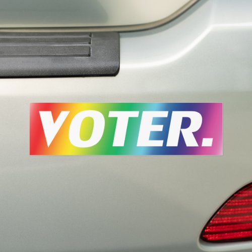 voter white letters pride lgbtq lgbt background bumper sticker