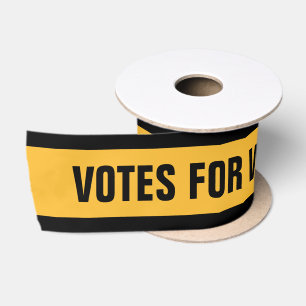 Votes for Women Banner Sash Spaced Repeat 3" Satin Ribbon