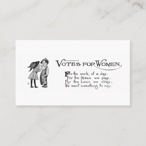 Votes For Women Business Card