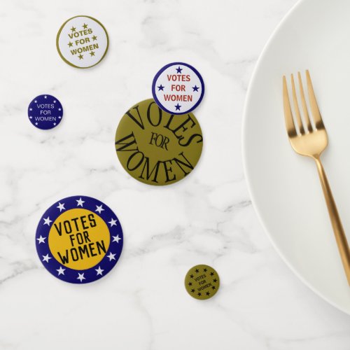 Votes for Women Suffrage Buttons LWV Table Confetti