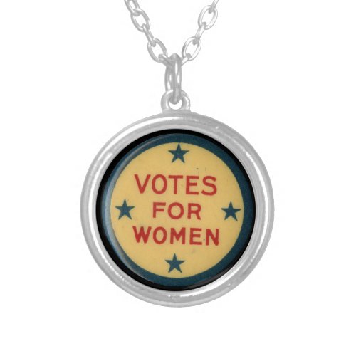 Votes for Women Suffrage Historic Pin Collectable Silver Plated Necklace