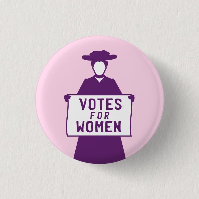 Votes For Women Suffragette Button (Front)