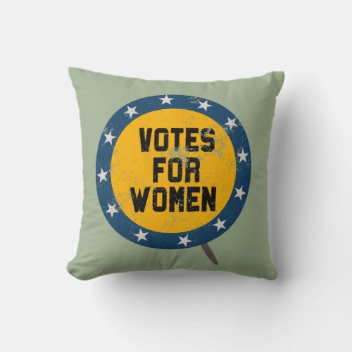 Votes For Women Vintage Suffrage Movement Pin Throw Pillow