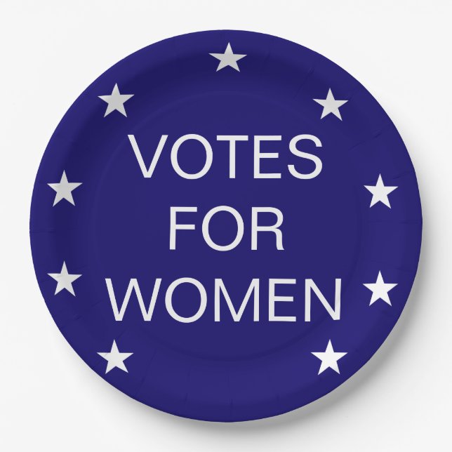 Votes Women 19th Amendment suffrage paper plate (Front)