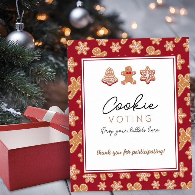 Voting Ballot Sign Christmas Cookie Exchange Party (Creator Uploaded)