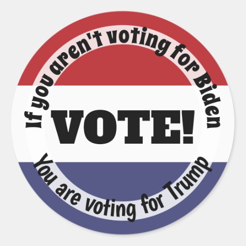 Voting Biden Trump v2 Classic Round Sticker