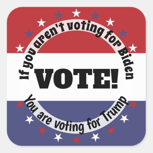 Voting Biden Trump v2 Square Sticker