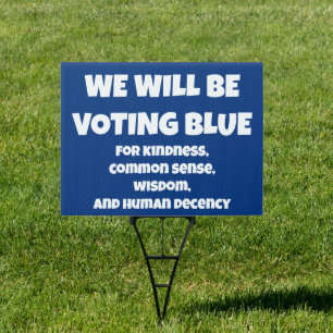 Voting Blue Yard Sign