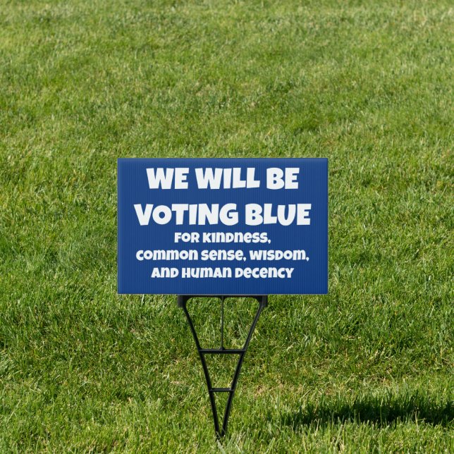 Voting Blue Yard Sign (Insitu)