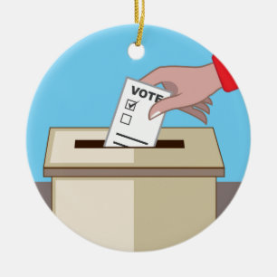 Voting Box Ceramic Ornament