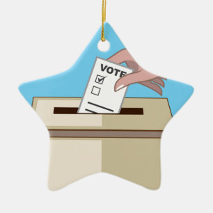 Voting Box Ceramic Ornament