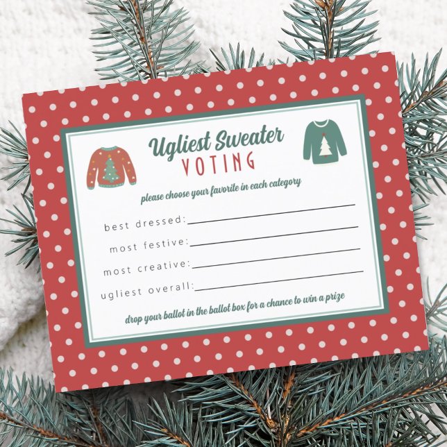 Voting Card Ballot Ugly Christmas Sweater Party (Creator Uploaded)