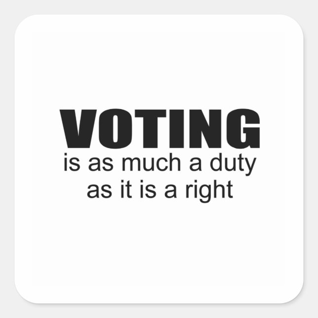 voting duty square sticker (Front)