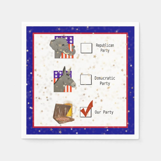 Voting Election Party Fun Napkins (Front)
