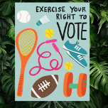 VOTING Exercise Your Right to Vote Elections Blue Postcard<br><div class="desc">I hope you like this fun postcard. Visit my shop for more or let me know if you'd like something custom.</div>