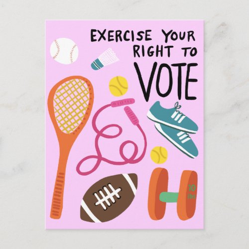 VOTING Exercise Your Right to Vote Elections Pink Postcard