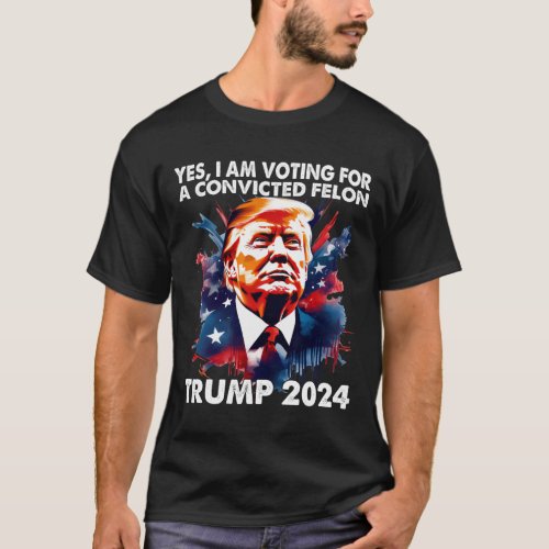 Voting Felon 2024 Voting For Felon Women Convicted T_Shirt