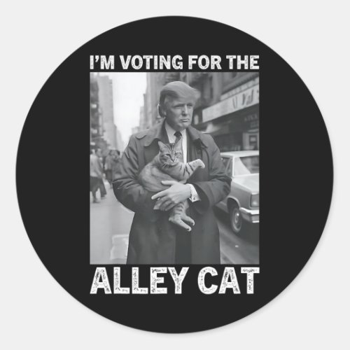 Voting For The Alley Cat Biden Trump Election Deba Classic Round Sticker