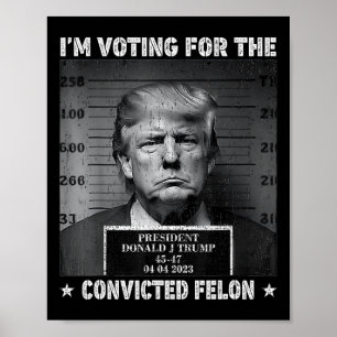 Voting For The Convicted Felon Funny Trump 2024  Poster