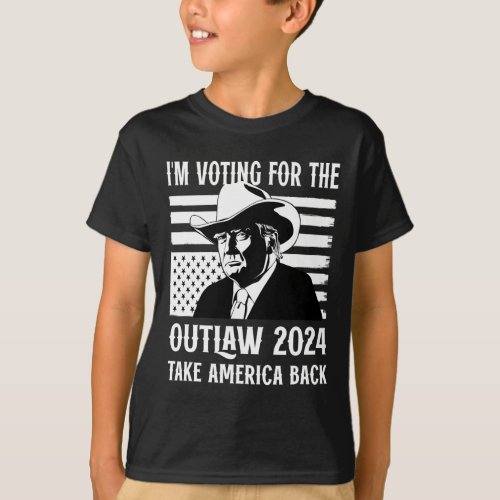 Voting For The Outlaw Funny Pro Trump American Mag T_Shirt