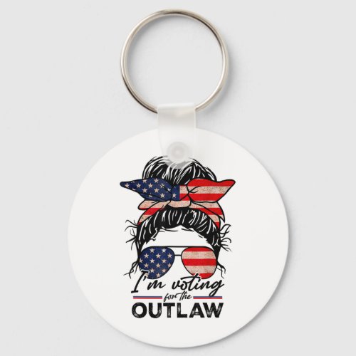 Voting For The Outlaw Trump 2024  Keychain