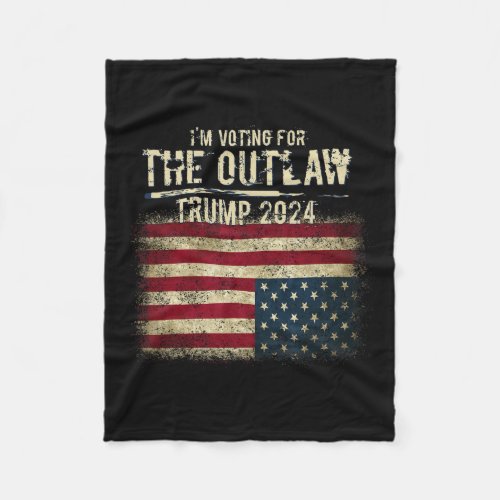 Voting For The Outlaw Trump 2024 Upside_down Flag  Fleece Blanket