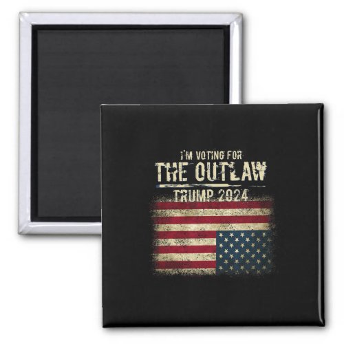 Voting For The Outlaw Trump 2024 Upside_down Flag  Magnet