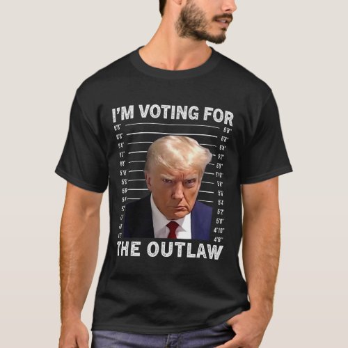 Voting For The Outlaw Trump Mugshot Save America 2 T_Shirt