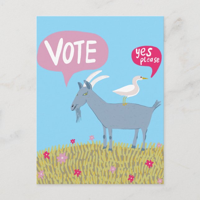 VOTING GOAT Vote 2024 Elections Cute USA Postcard (Front)