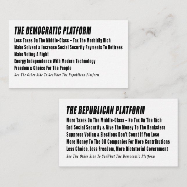 Voting Information Card (Front/Back)