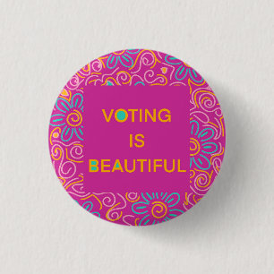 Voting is Beautiful Notebook  Button