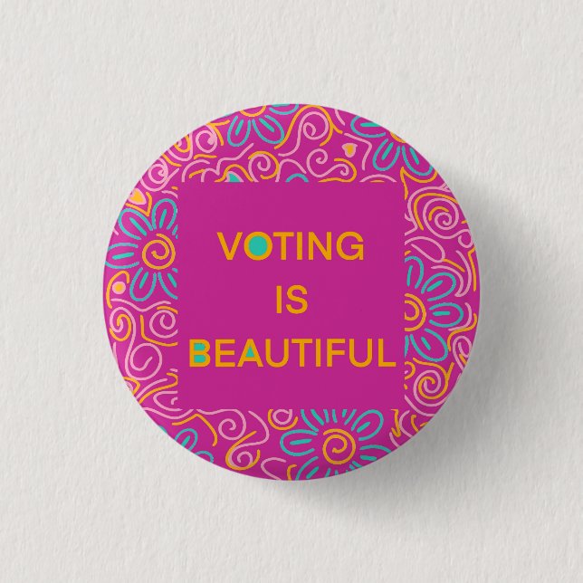Voting is Beautiful Notebook  Button (Front)