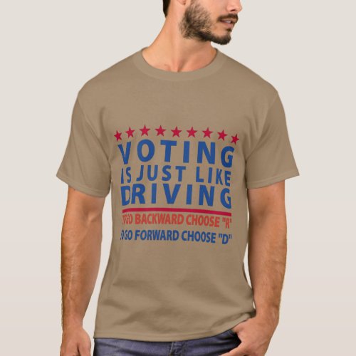 Voting is Just Like Driving _ Mens Basic Dark T_Shirt