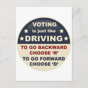 Voting is Just Like Driving Postcard