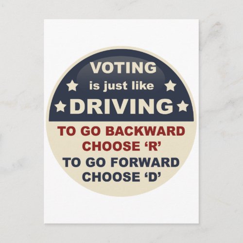 Voting is Just Like Driving Postcard