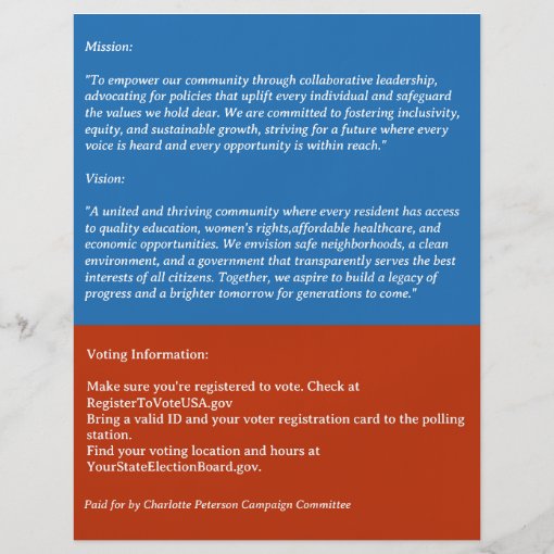 Voting Political Campaign Flyer | Zazzle