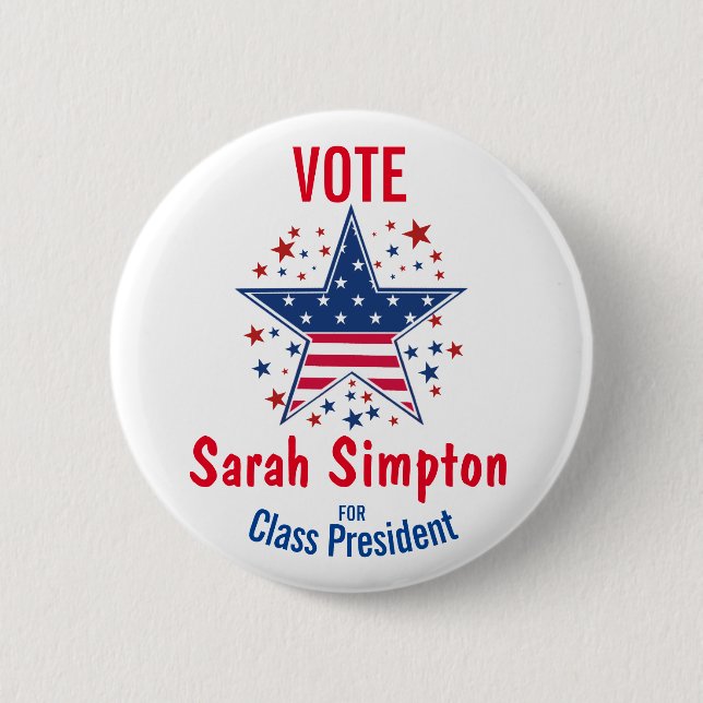 voting poster class president, student council button (Front)