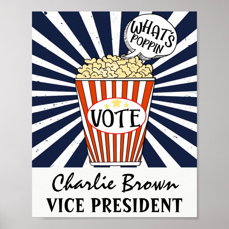 voting poster school classroom Popcorn vote Zazzle